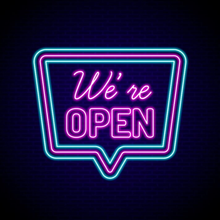 We're Open Neon Sign for Businesses and Shops