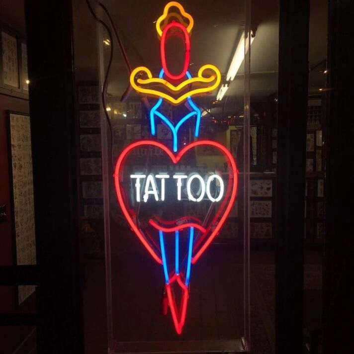 Tattoo Heart Shape Neon Sign Real Neon Light for Tattoo Studios