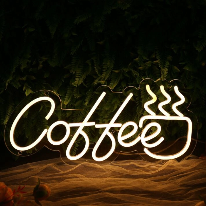 Coffee Yellow Custom Neon Sign for Cafes and Coffee Shops