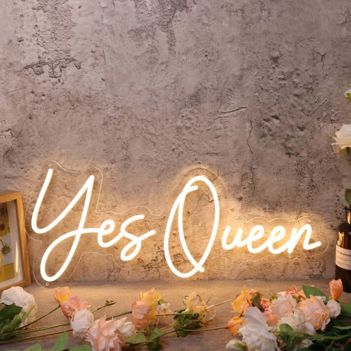 Yes Queen Yellow Custom Neon Sign for Empowering and Fun Spaces