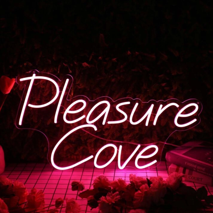Pleasure Cove Pink Neon Sign for Relaxation and Fun Spaces