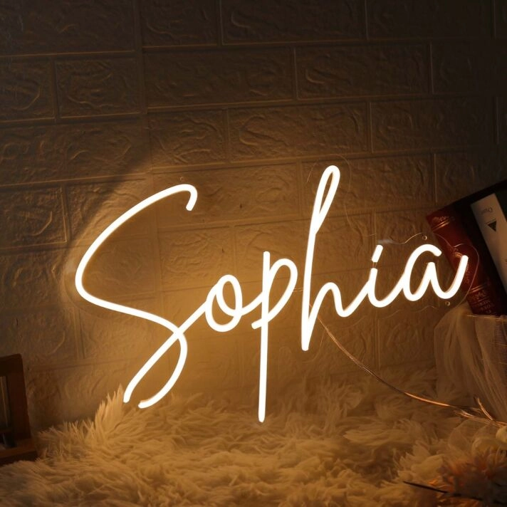 Sophia Yellow Neon Sign for Personalized Decor