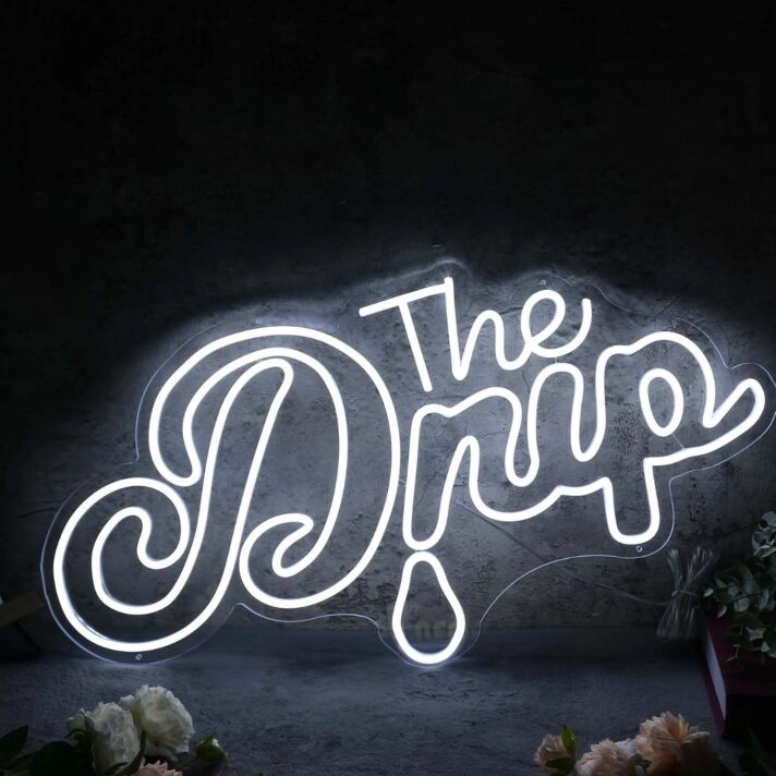 The Drip White Custom Neon Sign for Fun and Stylish Spaces