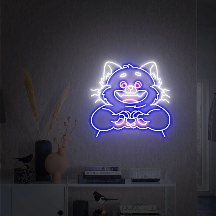 Turning Red Panda Neon Sign Disney Crafts Neon Meilin Neon Sign Wall Decor for Disney Fans