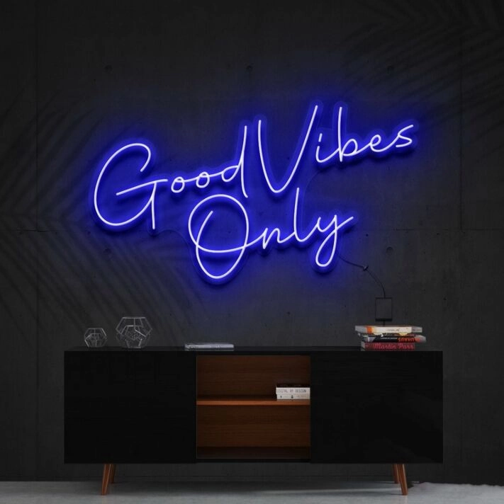 Good Vibes Only Neon Sign for Positive and Happy Spaces