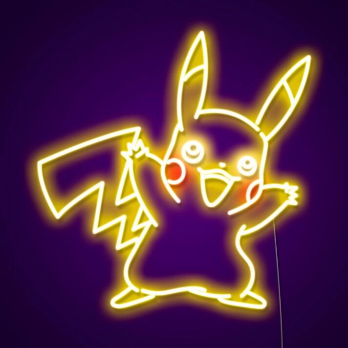 Pikachu Neon Sign for Anime Fans and Fun Spaces