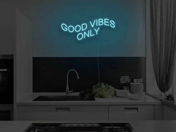 Good Vibes Only Neon Sign for Positive and Happy Spaces