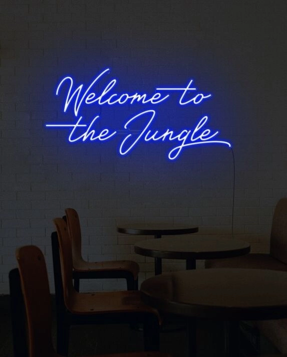 Welcome To The Jungle Neon Sign for Adventurous and Fun Spaces