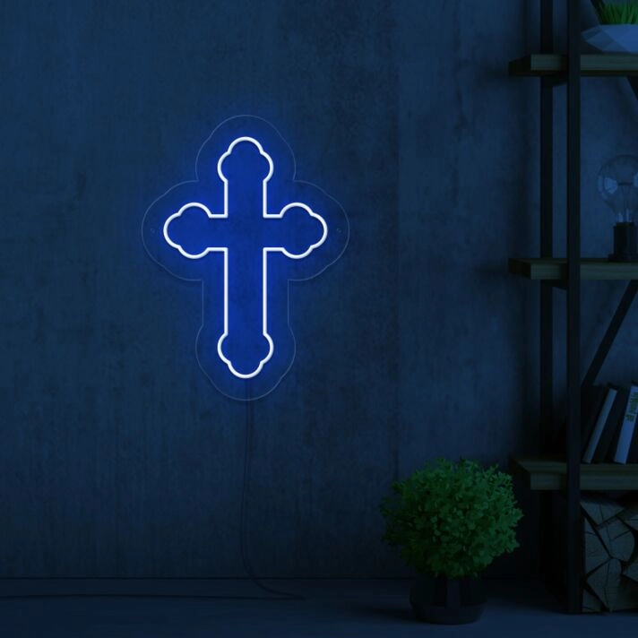 Cross Neon Sign for Religious and Spiritual Spaces