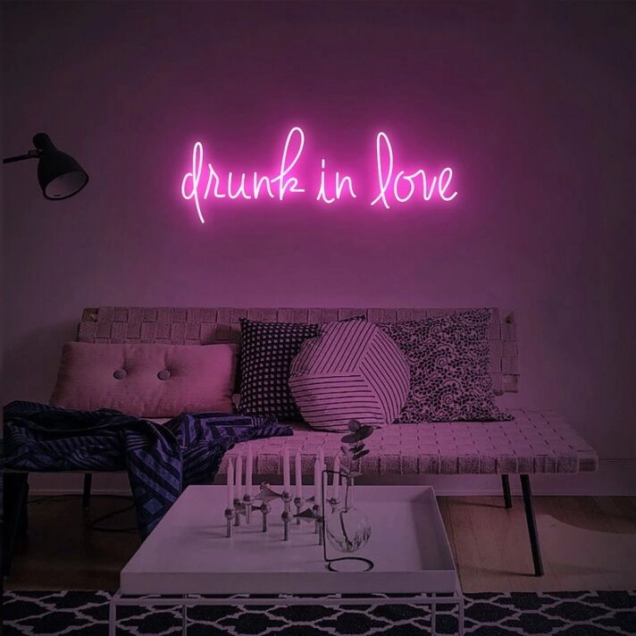 Drunk In Love Neon Sign for Romantic and Fun Spaces