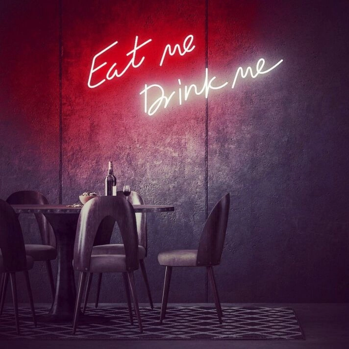 Eat Me Drink Me Neon Sign for Fun and Playful Spaces