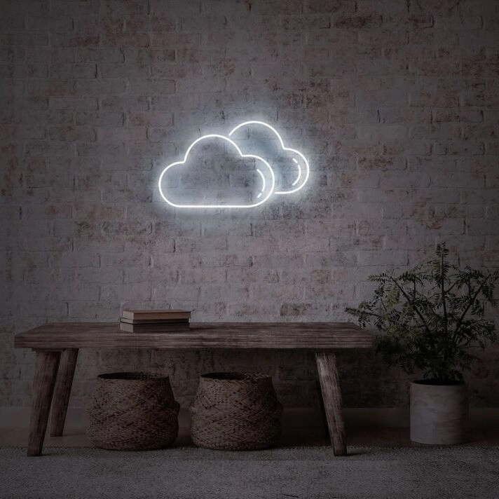 Clouds Neon Sign for Whimsical and Fun Spaces