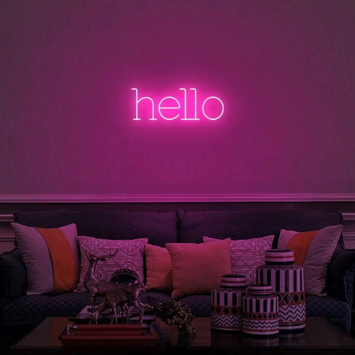 Hello Neon Sign for Welcoming and Friendly Spaces