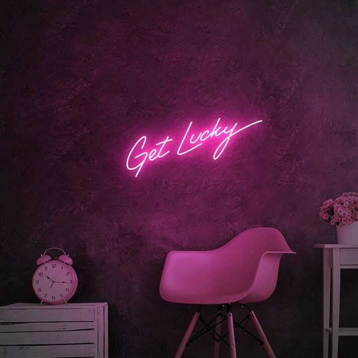 Get Lucky Neon Sign for Fun and Positive Spaces