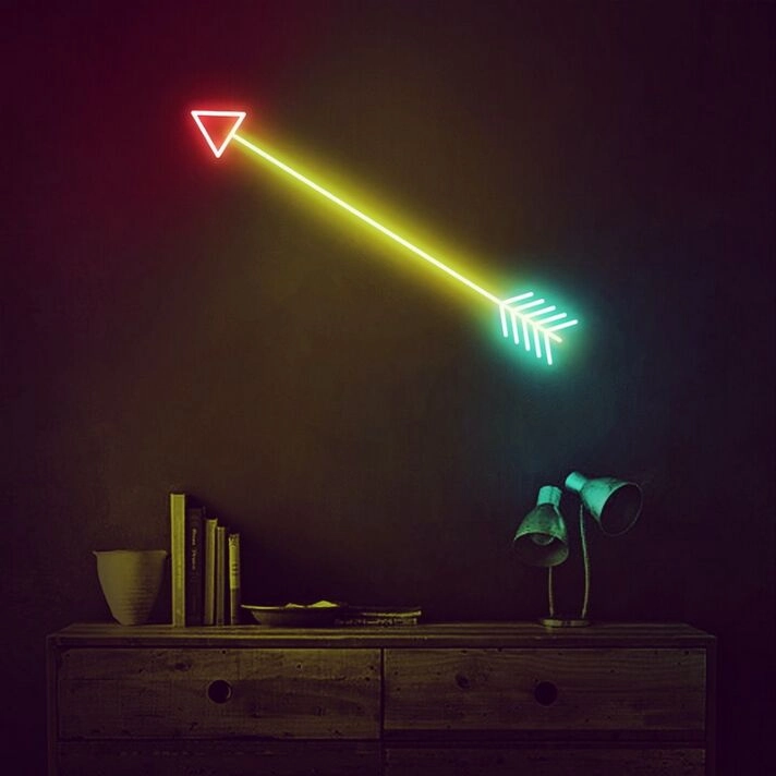 Arrow Neon Sign for Informative and Fun Spaces