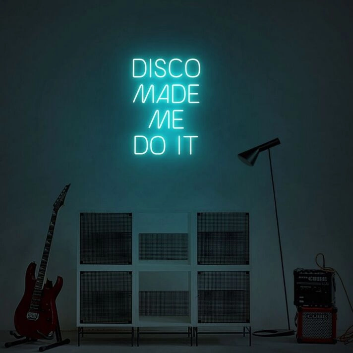 Disco Made Me Do It Neon Sign for Fun and Energetic Spaces