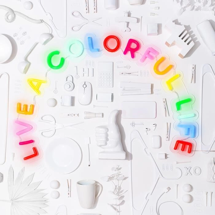 Live A Colorful Life Neon Sign brightens up living rooms