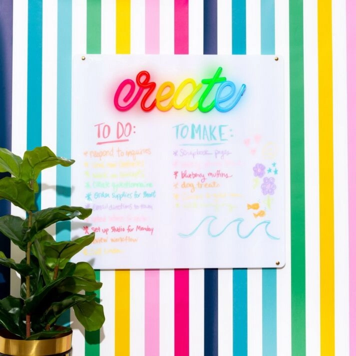 Create Dry Erase Board Set Neon Sign perfect for creative office spaces
