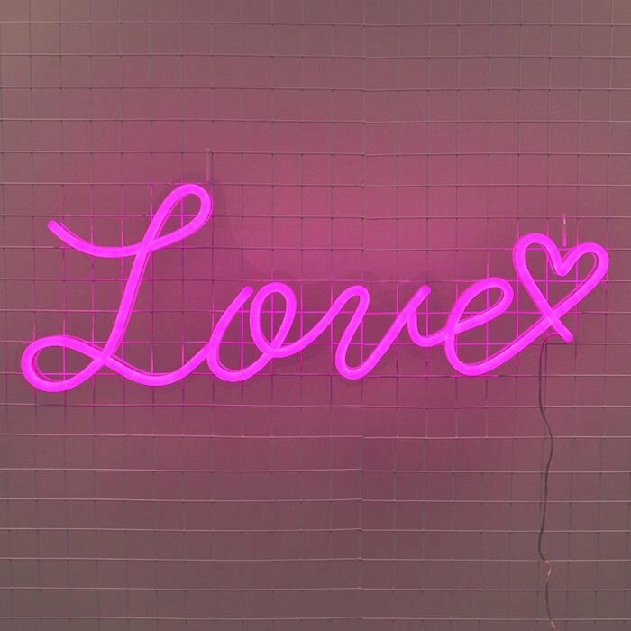 Love Heart Neon Sign creates a romantic atmosphere