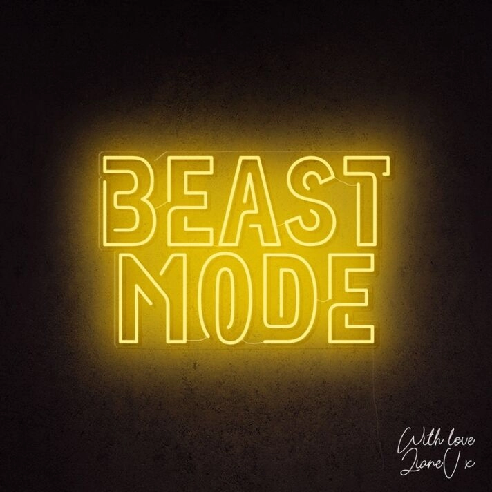 Beast Mode Lianev Collection Neon Sign inspires strength and power