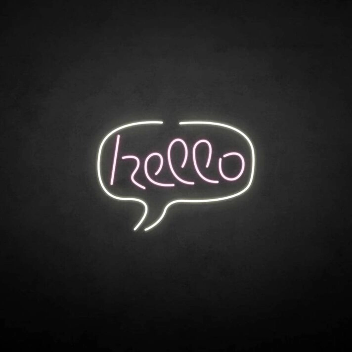 Hello' neon sign