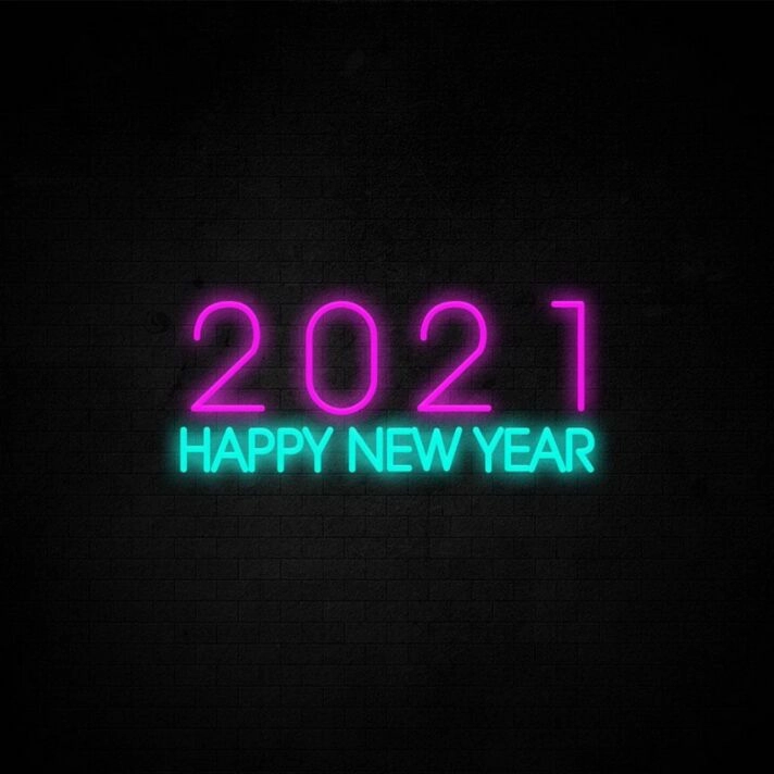 2021 Happy New Year Neon Sign for festive New Year celebrations