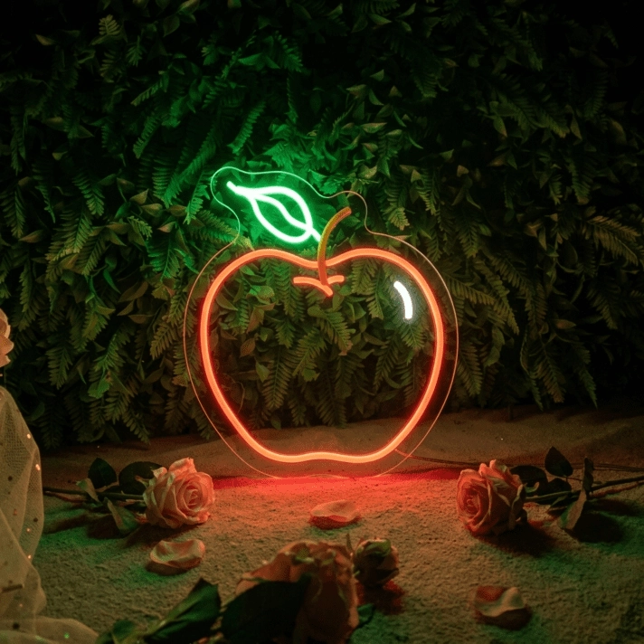 Apple Neon Sign perfect for kitchen or office decor