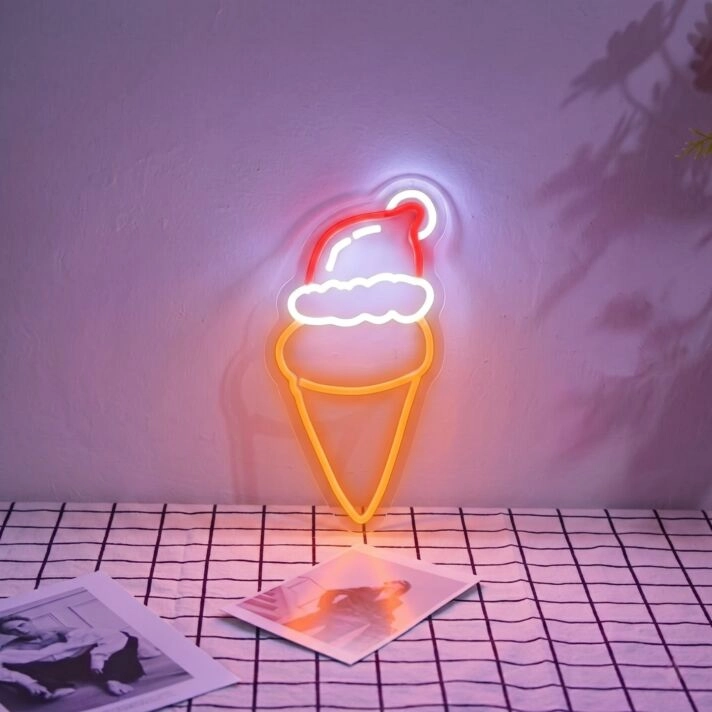 Ice Cream Neon Sign ideal for dessert shops and ice cream parlors