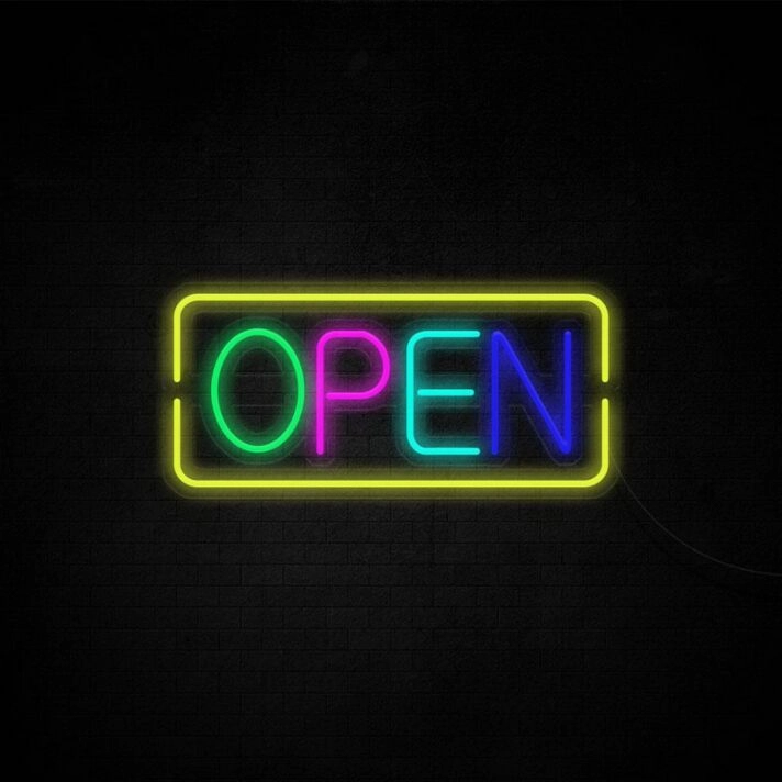 Open Neon Sign ideal for shops and cafes