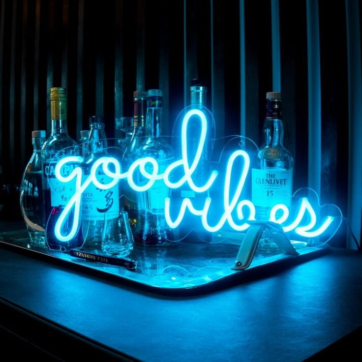 Good Vibes Neon Sign adds positivity to any room