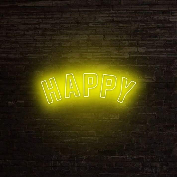 Happy Neon Sign V2 adds a cheerful atmosphere to any space