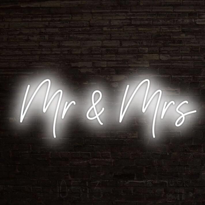 Mr And Mrs Neon Sign ideal for wedding celebrations