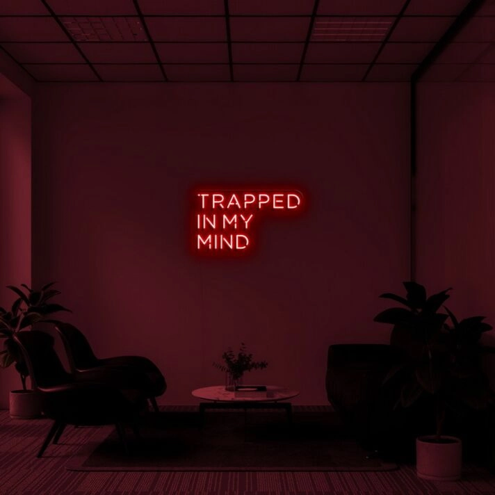 Trapped In My Mind Neon Sign for artistic and thoughtful decor