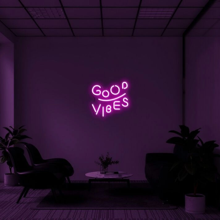 Good Vibes V2 Neon Sign adds positivity and energy