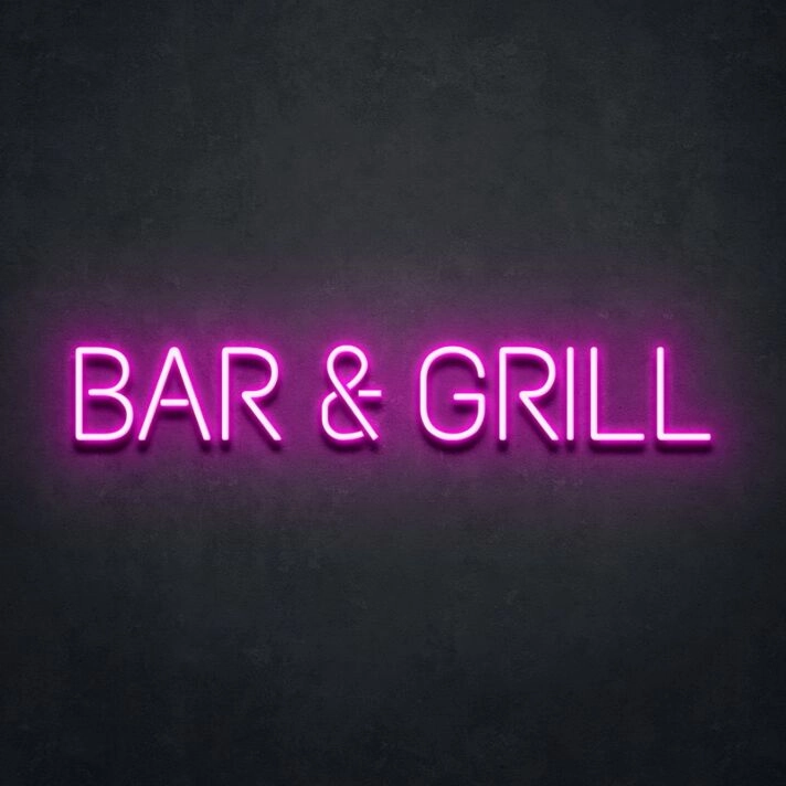 Bar Grill Neon Sign ideal for bar and grill establishments