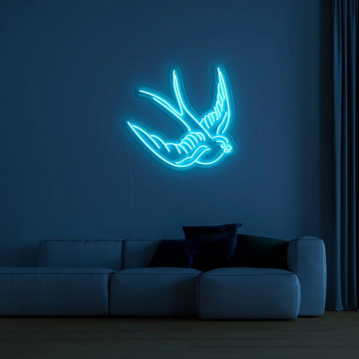 Swallow Neon Sign adds a whimsical touch