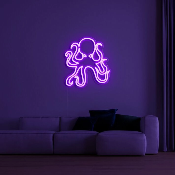 Octopus Neon Sign for Marine Themed Rooms