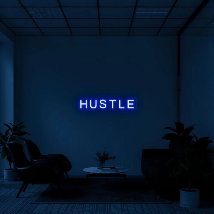 Hustle Neon Sign for Motivational Offices