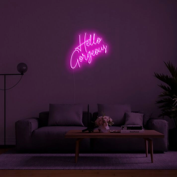 Hello Gorgeous Neon Sign for Welcoming Spaces
