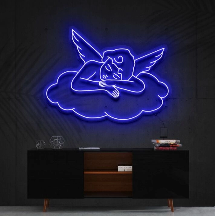 Sleepy Cupid Neon Sign for Romantic and Bedroom Decor