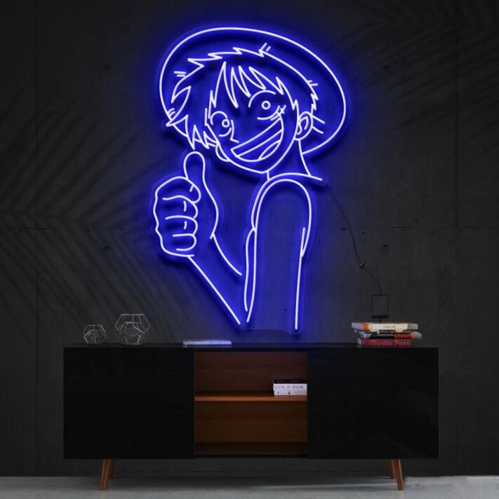 Strawhat Luffy One Piece Neon Sign for Anime Lovers