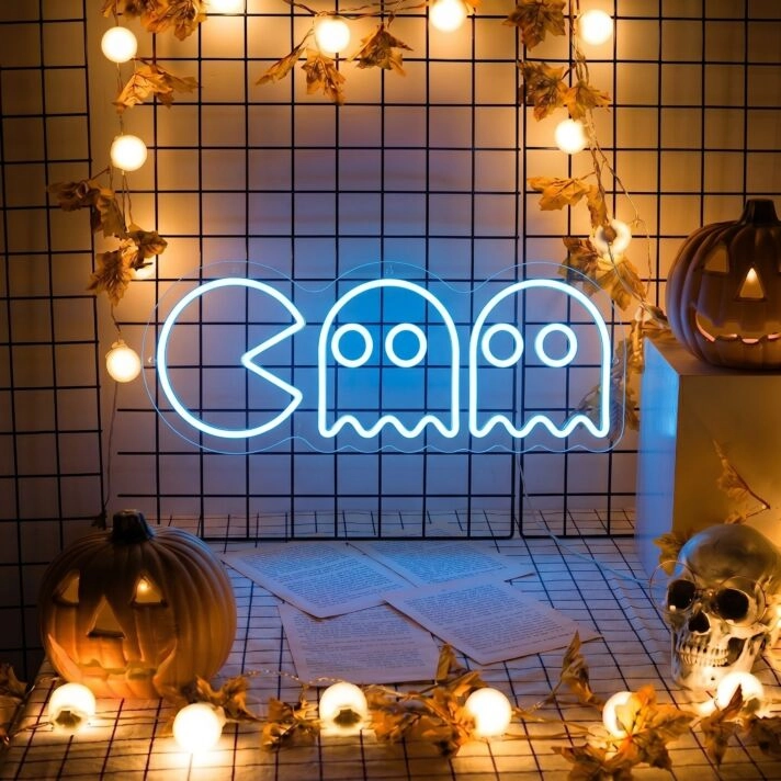 Chasing Ghosts Neon Sign for Playful and Bold Decor