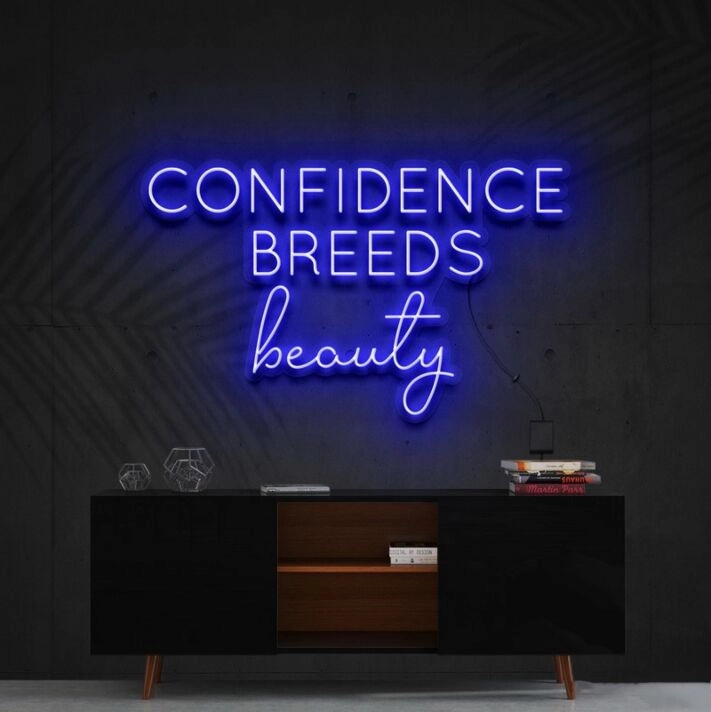 Confidence Breeds Beauty Neon Sign for Inspirational and Beauty Spaces