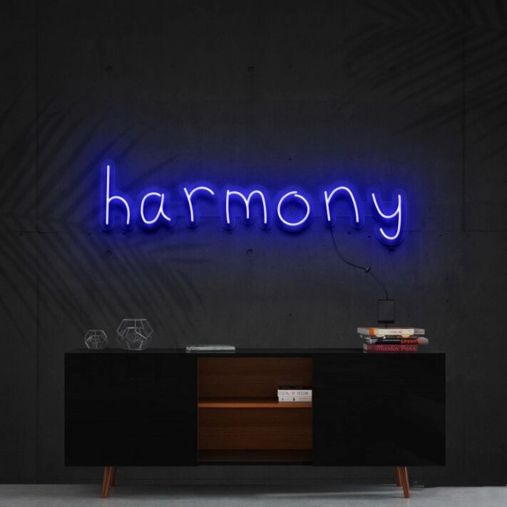 Harmony Neon Sign for Peaceful and Zen Spaces
