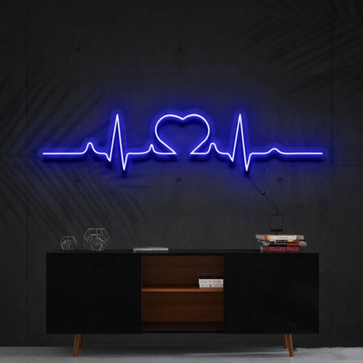 Heartbeat Neon Sign for Romantic Decor