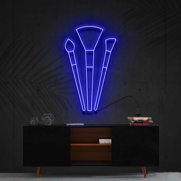Makeup Brushes Neon Sign for Beauty Studios