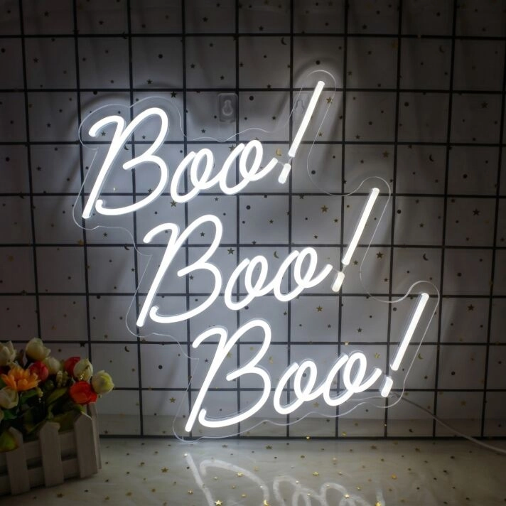 Boo Boo Boo Neon Sign for Halloween Decor