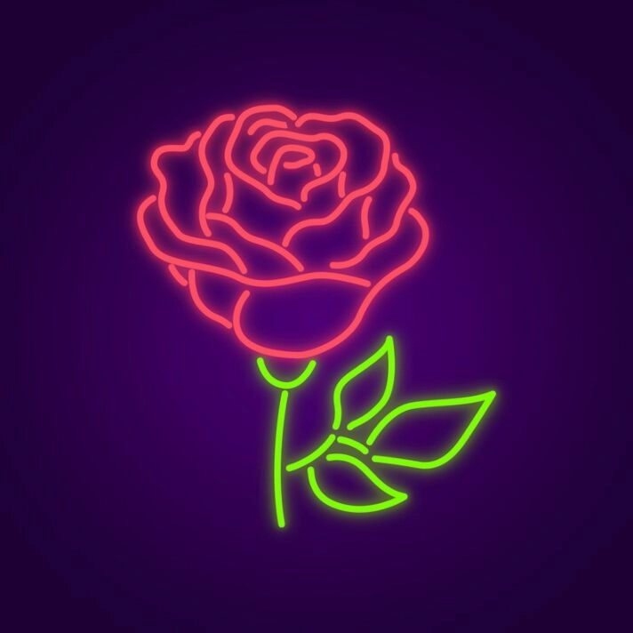 Rose Neon Sign for Romantic Settings