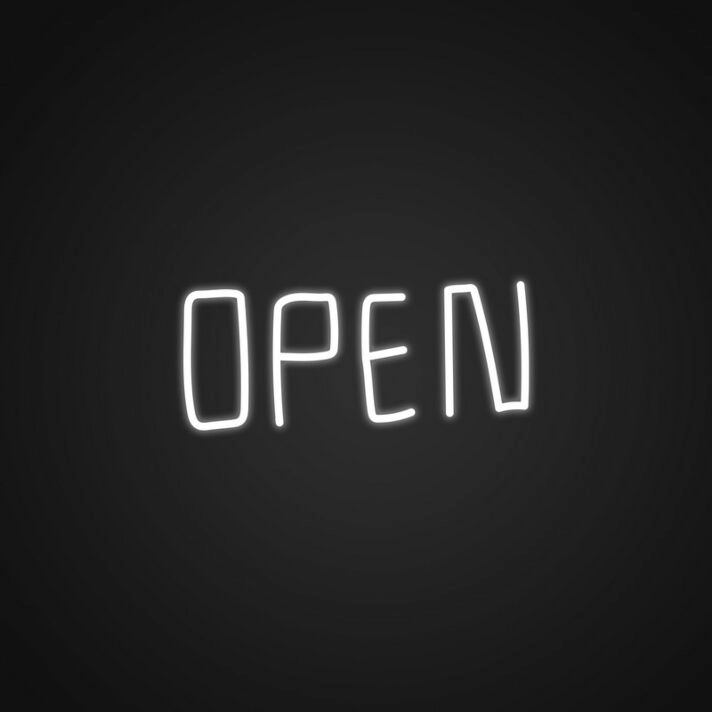 Open Neon Sign for Business Displays