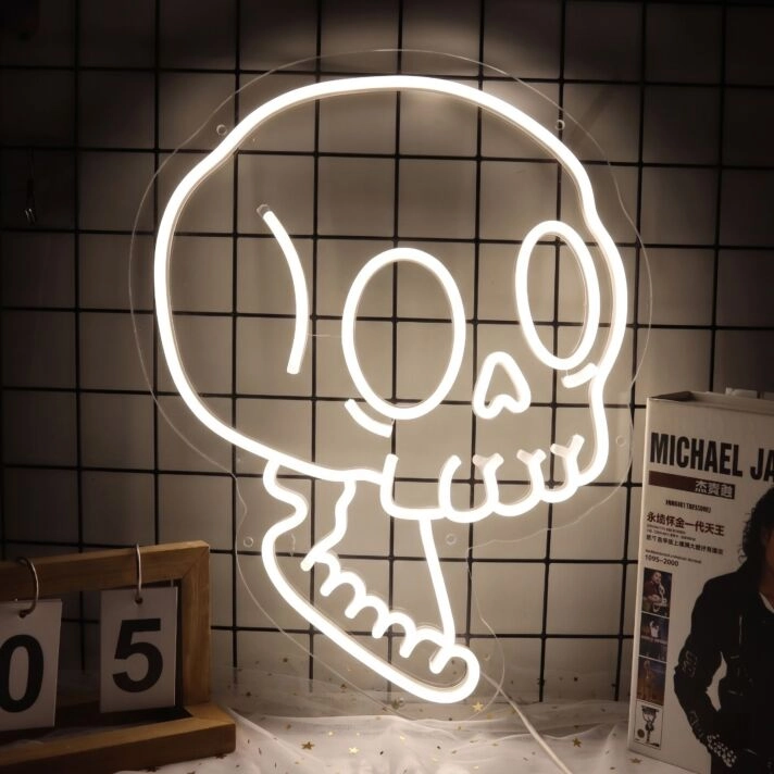 Skull Neon Sign for Bold and Halloween Decor